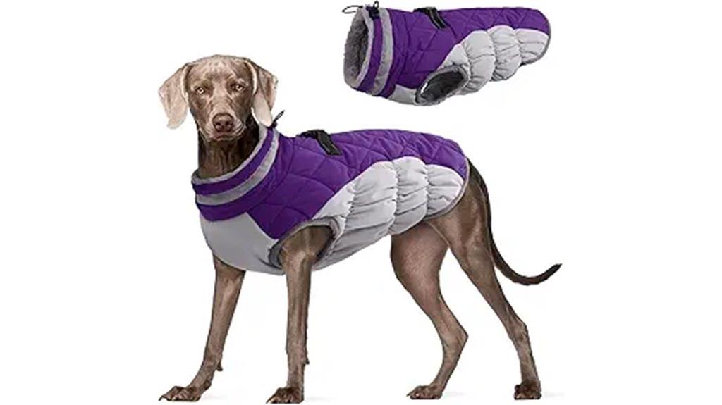 purple winter dog jacket