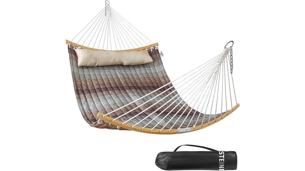 quilted double hammock with pillow