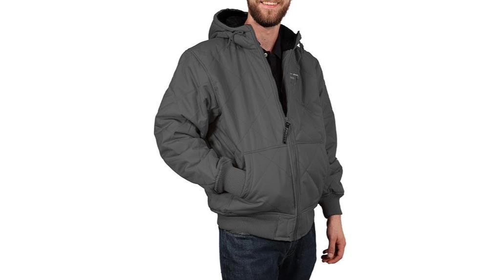 quilted fleece lined winter coat