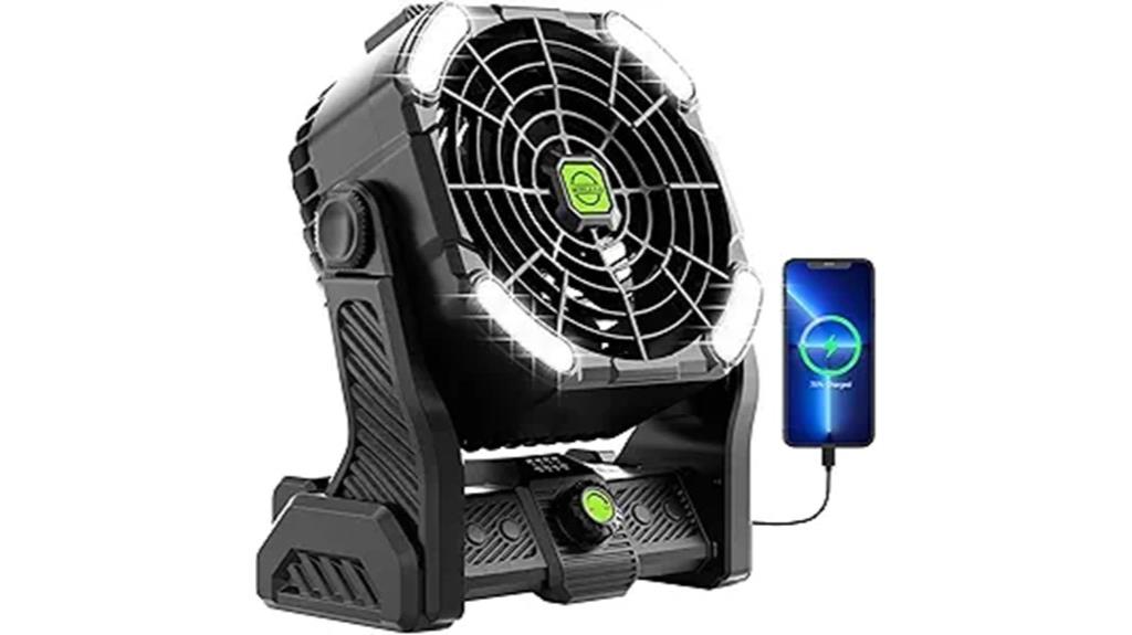 rechargeable led camping fan