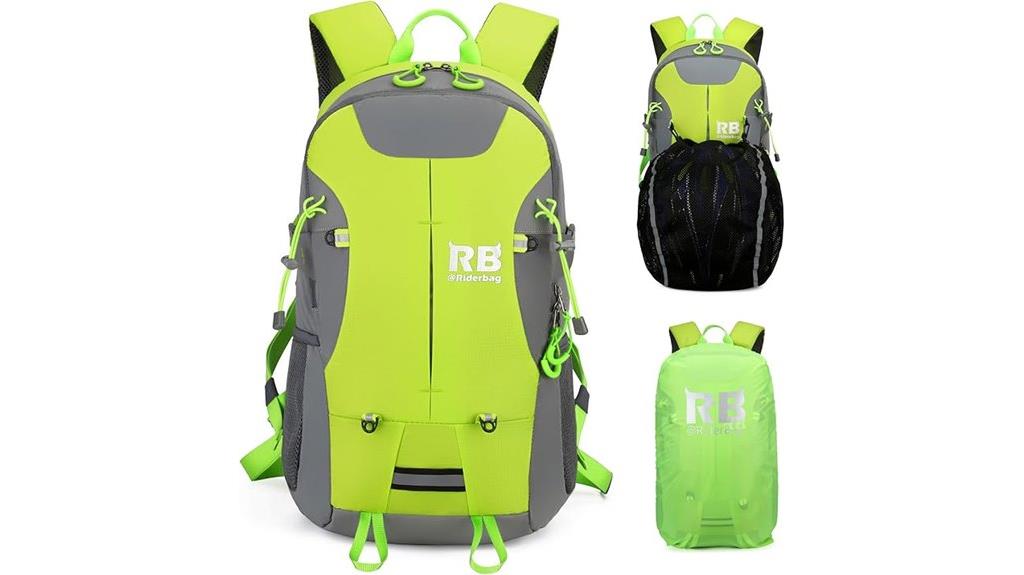 reflective green motorcycle backpack