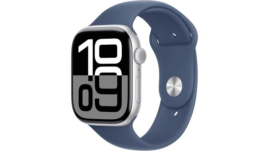 silver aluminum smartwatch gps