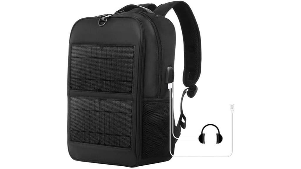 solar powered usb charging backpack