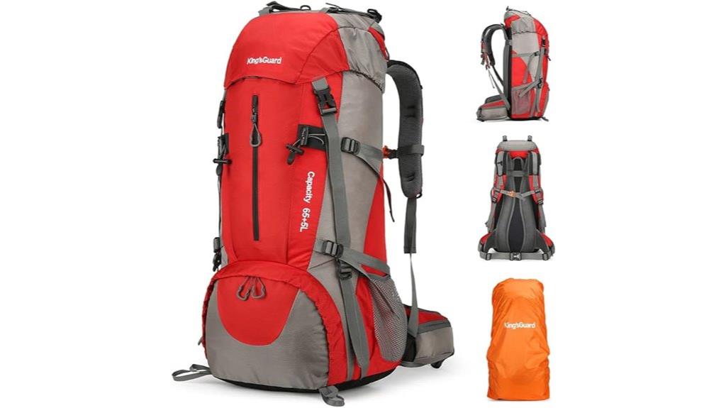 spacious hiking backpack with cover