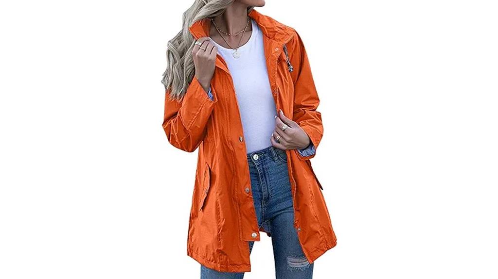 striped lightweight hooded raincoat