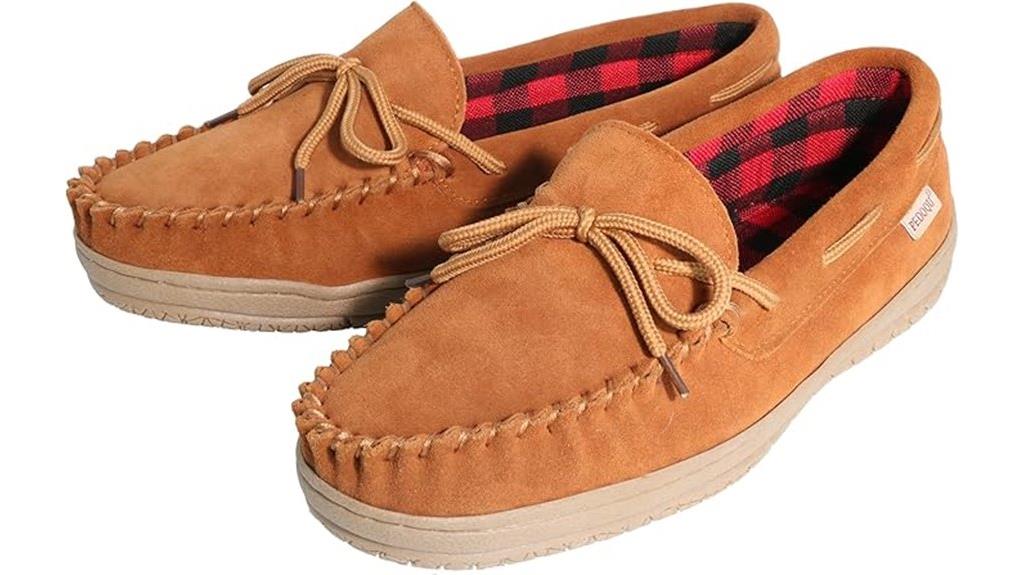 suede moccasin house slippers