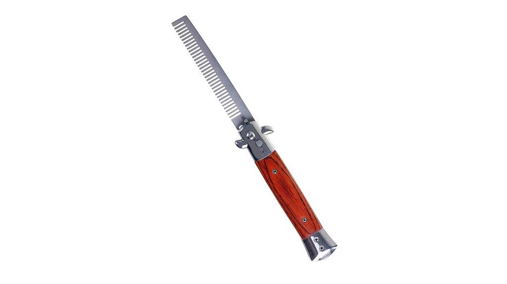 switchblade knife hairbrush combo