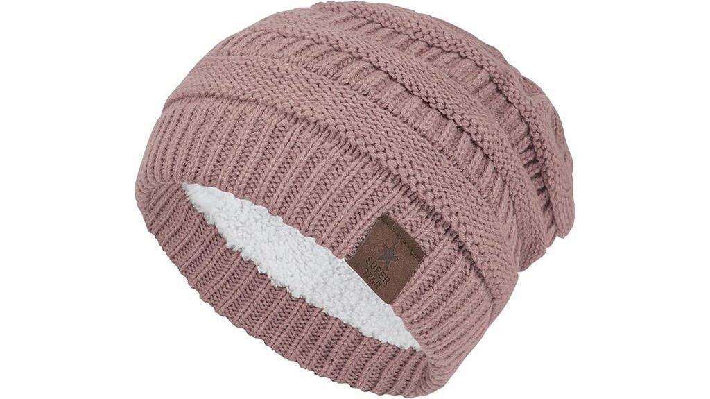 thick fleece lined winter beanie