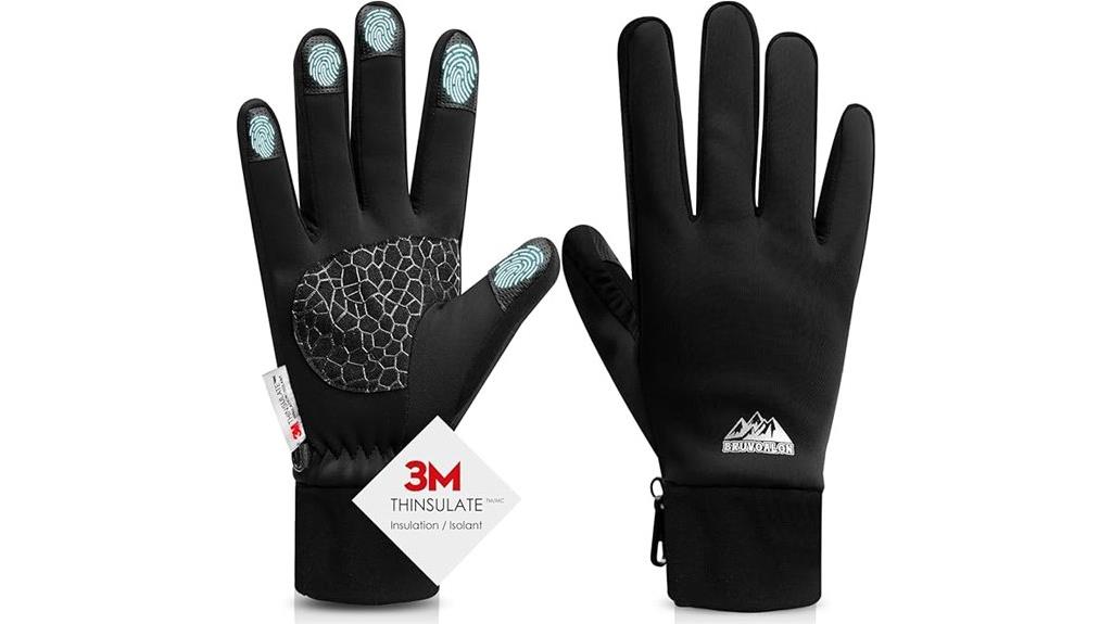 touchscreen anti slip winter gloves