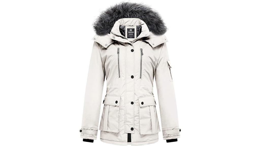 warm puffer jacket with hood