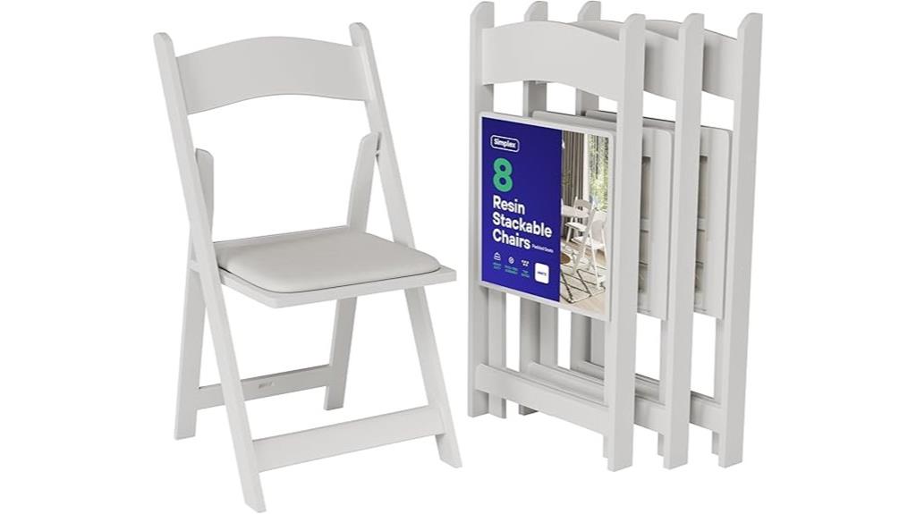 white folding chairs pack