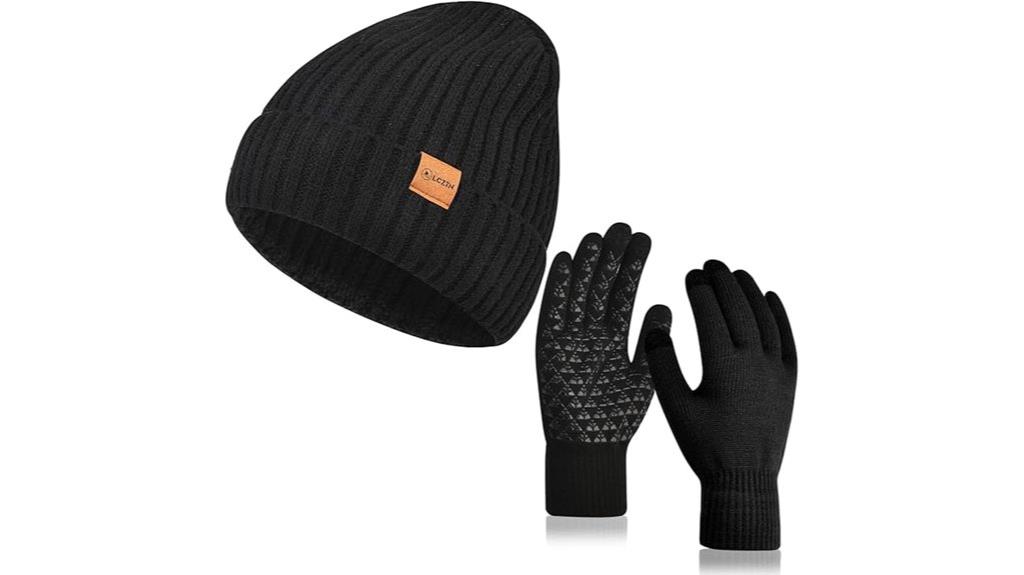 winter beanie and gloves