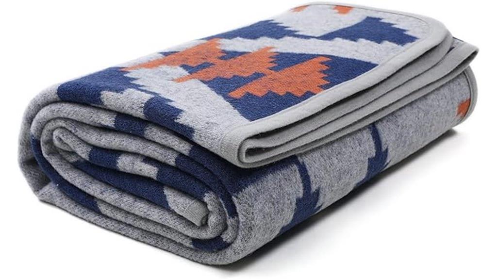 aztec grey wool blanket