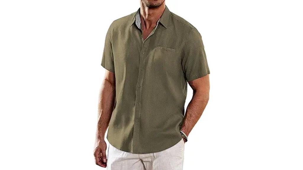 casual linen short sleeve