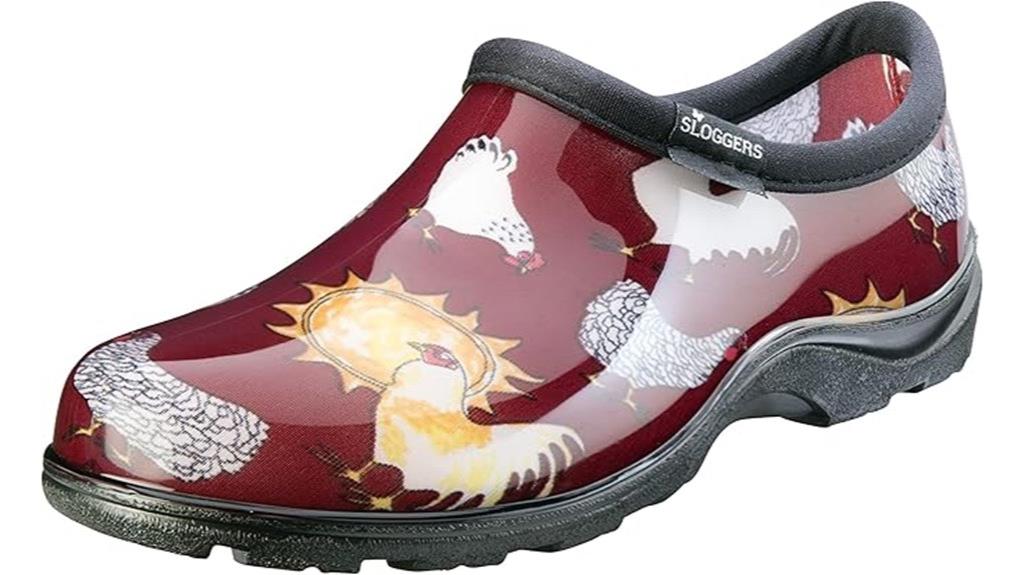 chicken print garden shoes