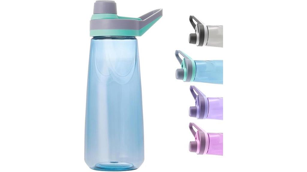 clear reusable sports bottle