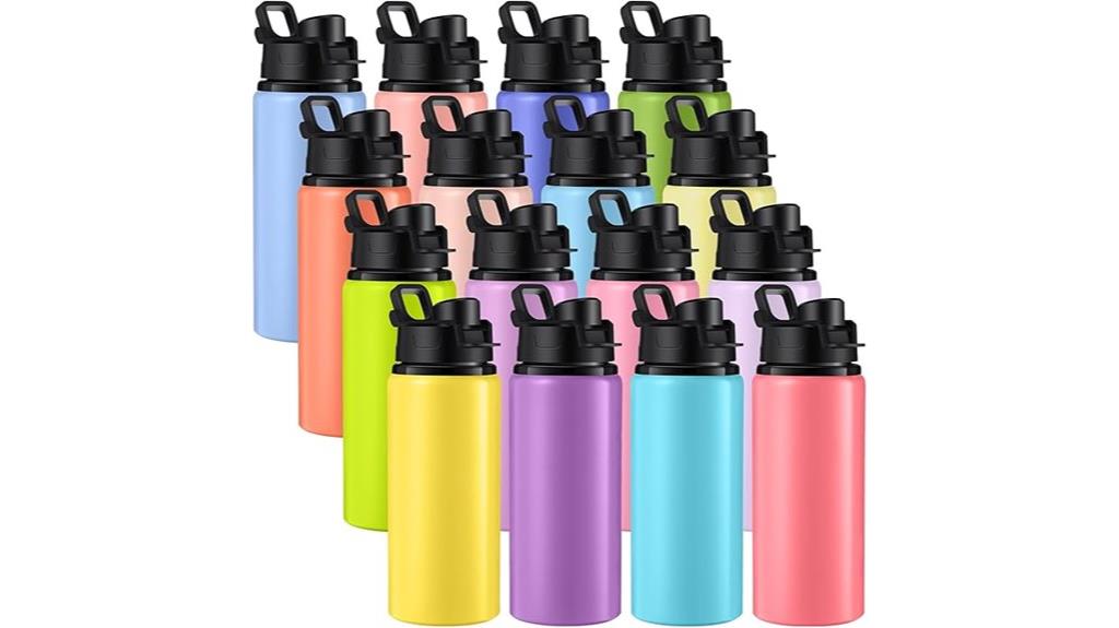 colorful aluminum water bottles