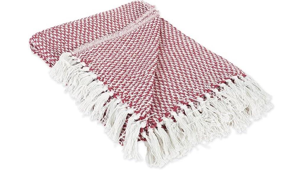 cotton striped throw blanket