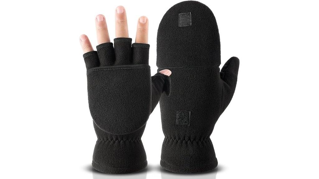 fingerless convertible winter gloves