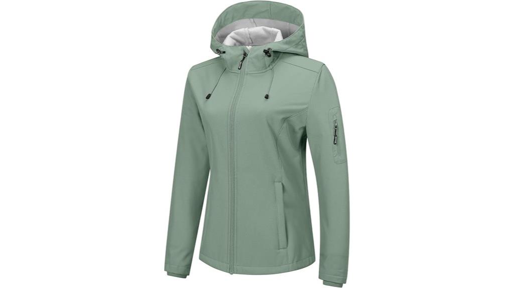 fleece lined hooded softshell jacket
