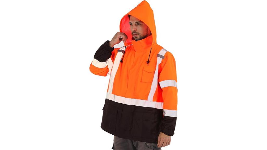 high visibility rain jacket