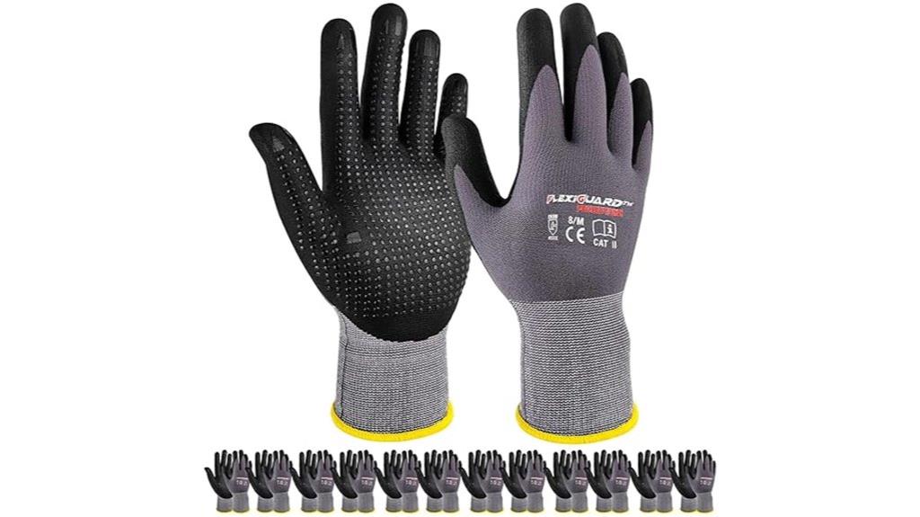 large nitrile coated gloves