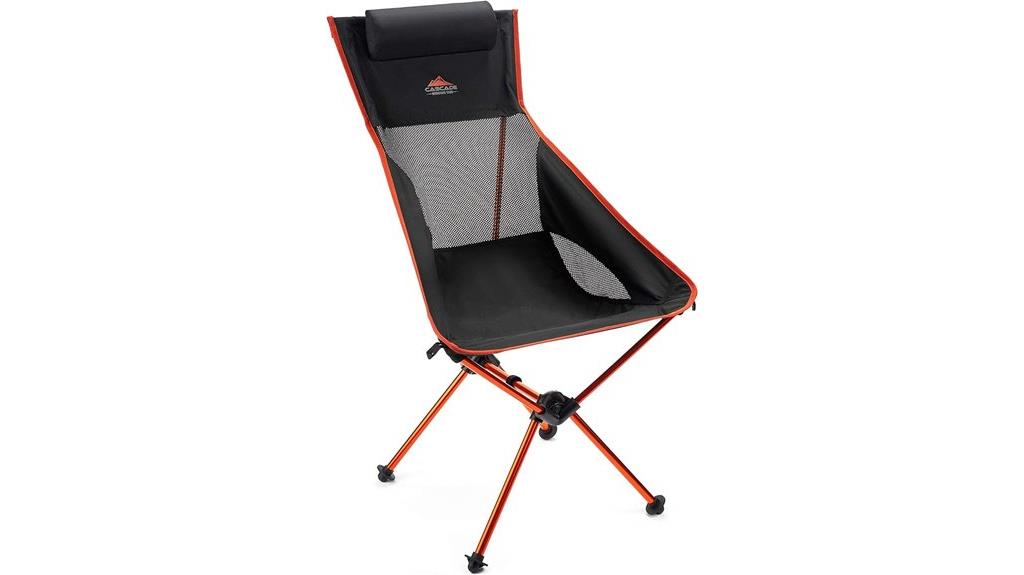 lightweight camping chair with headrest