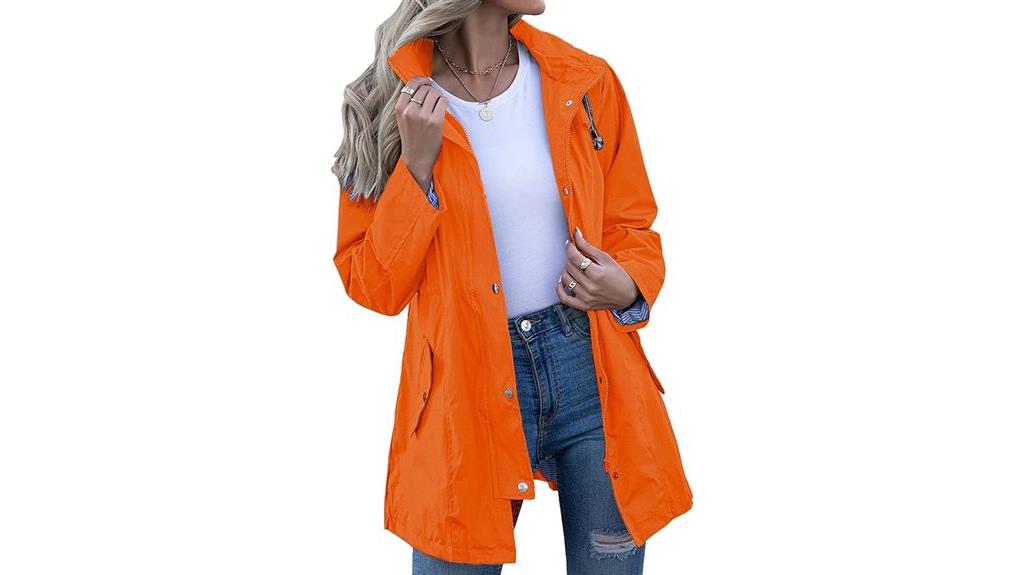 lightweight hooded striped raincoat