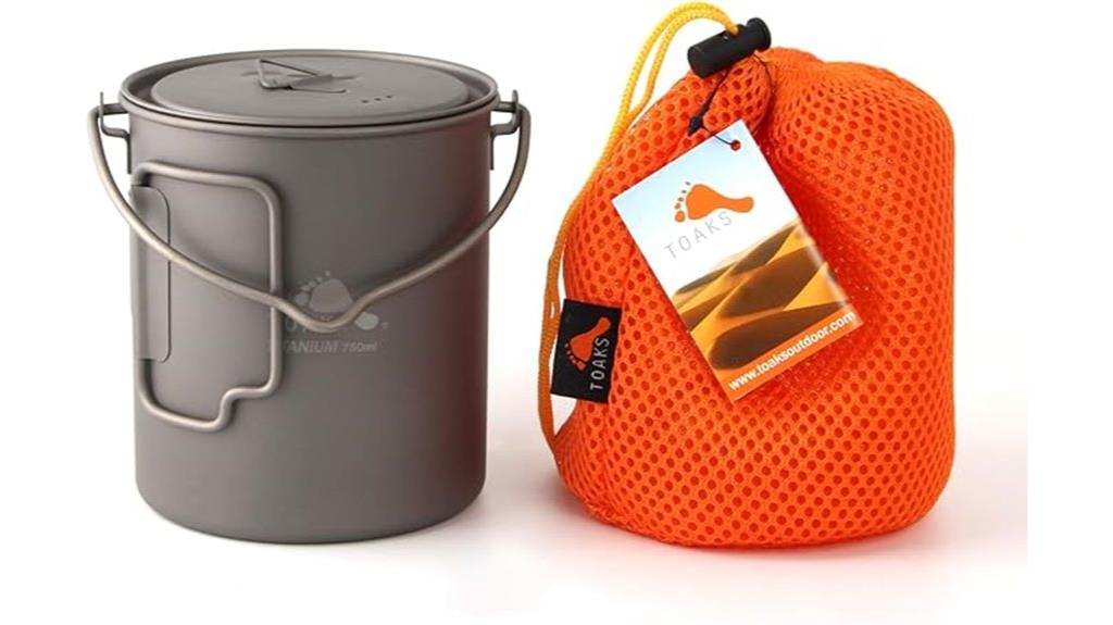 lightweight titanium cooking pot