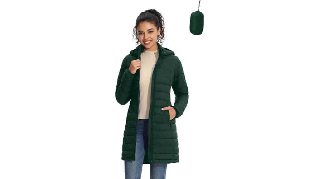 lightweight water resistant puffer coat