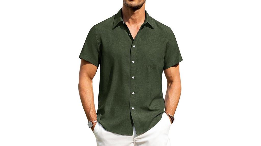 men s linen short sleeve shirts