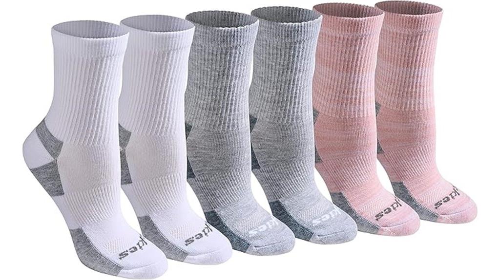 moisture wicking mid crew socks