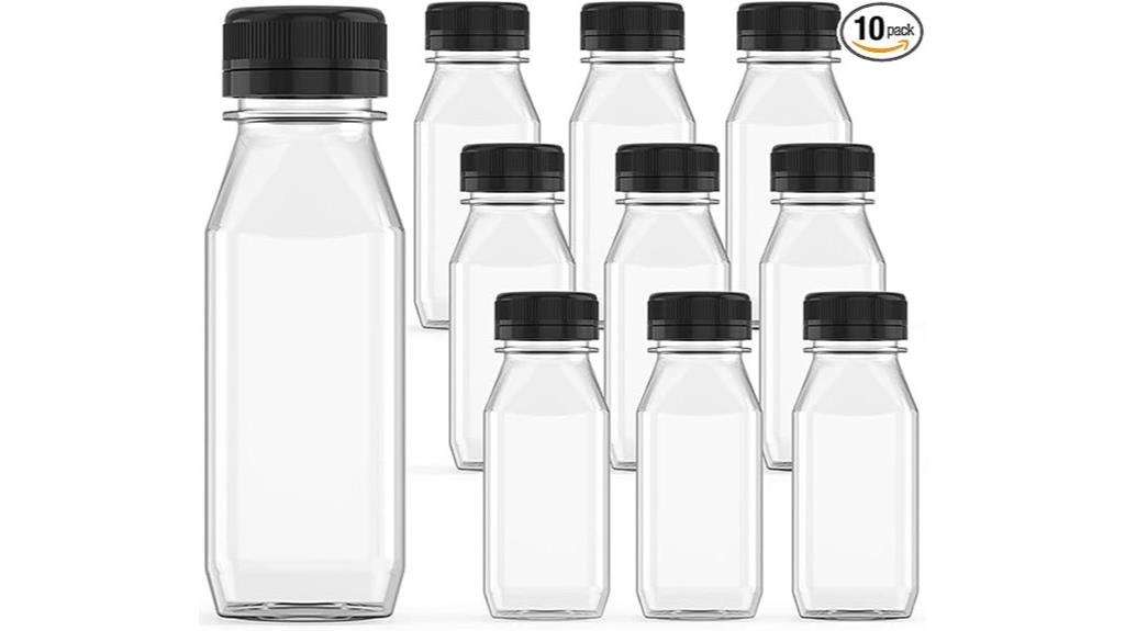 plastic juice bottles set