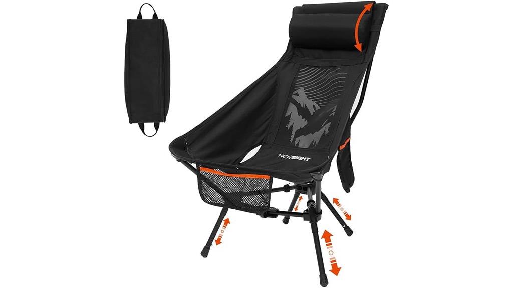 portable camping chair headrest