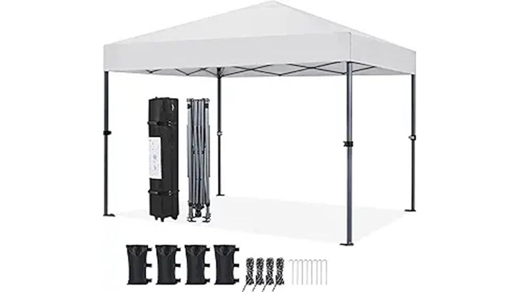 portable canopy with sandbags