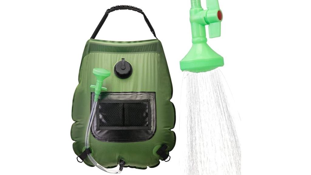 portable solar shower bag