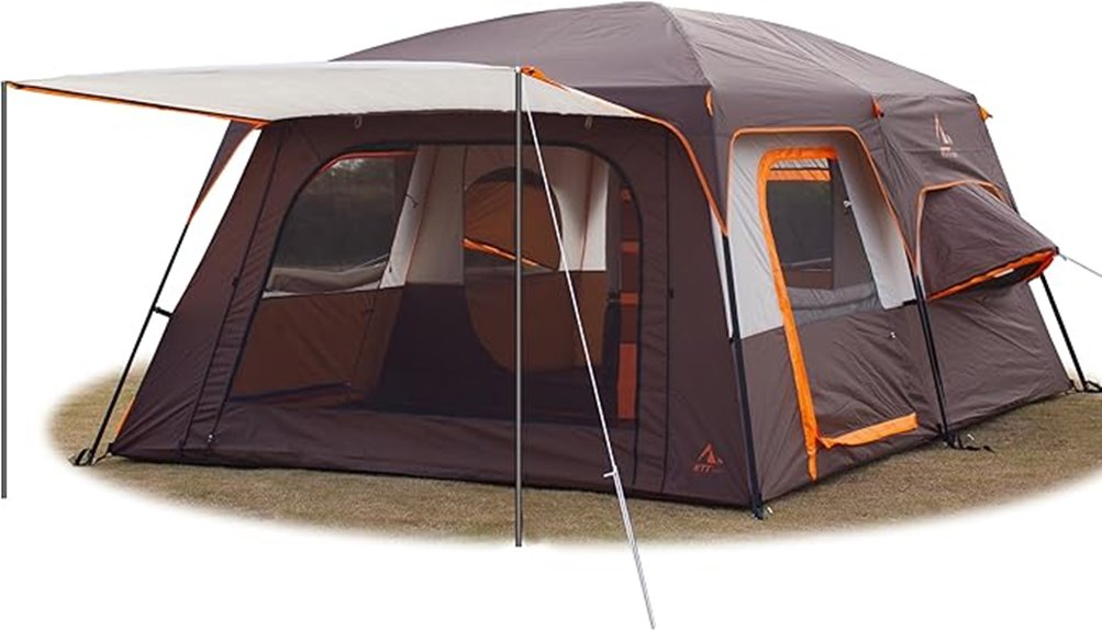 spacious family camping tent