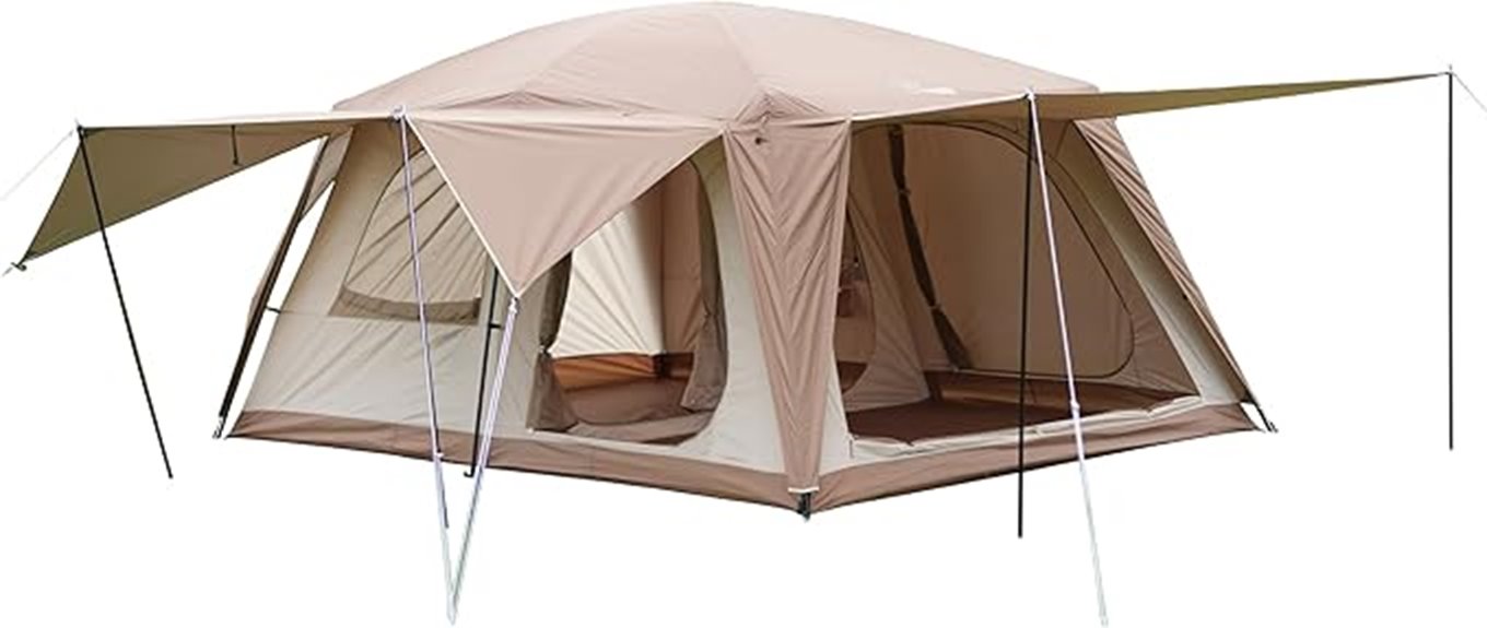 spacious multi room camping tent