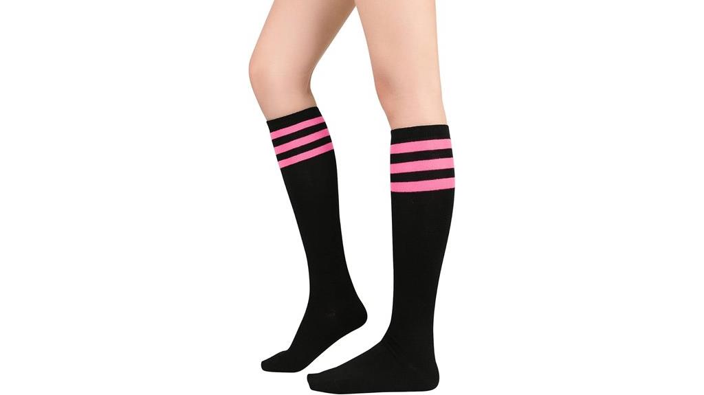 striped women s knee high socks