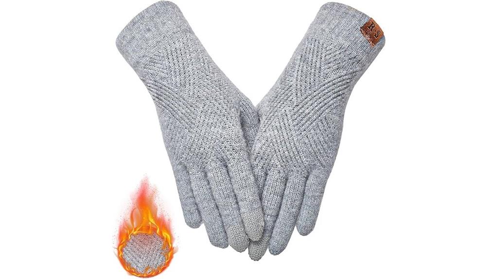 touchscreen thermal knit gloves