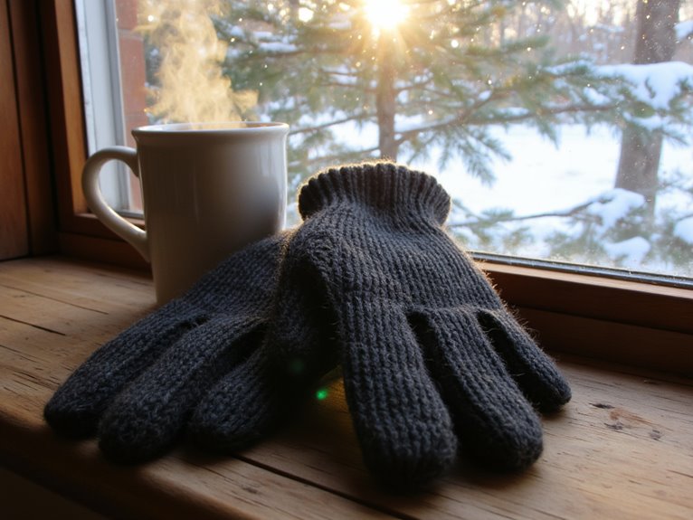 warm winter wool gloves