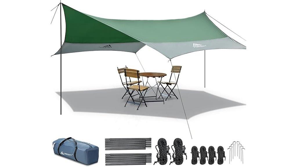 waterproof camping tarp setup
