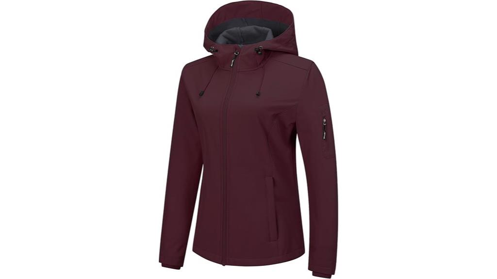 women s softshell hooded jacket