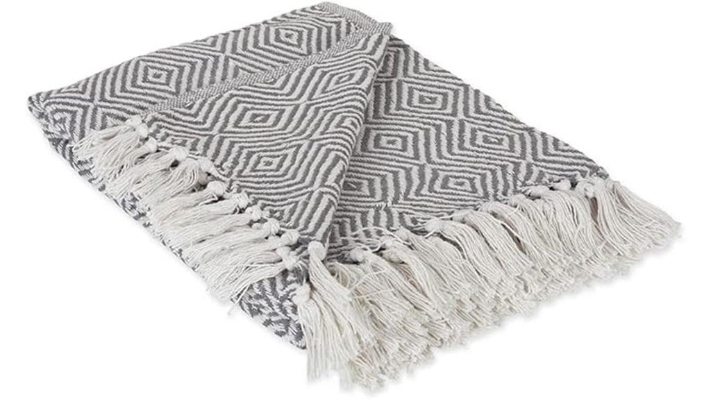 woven cotton gray throw